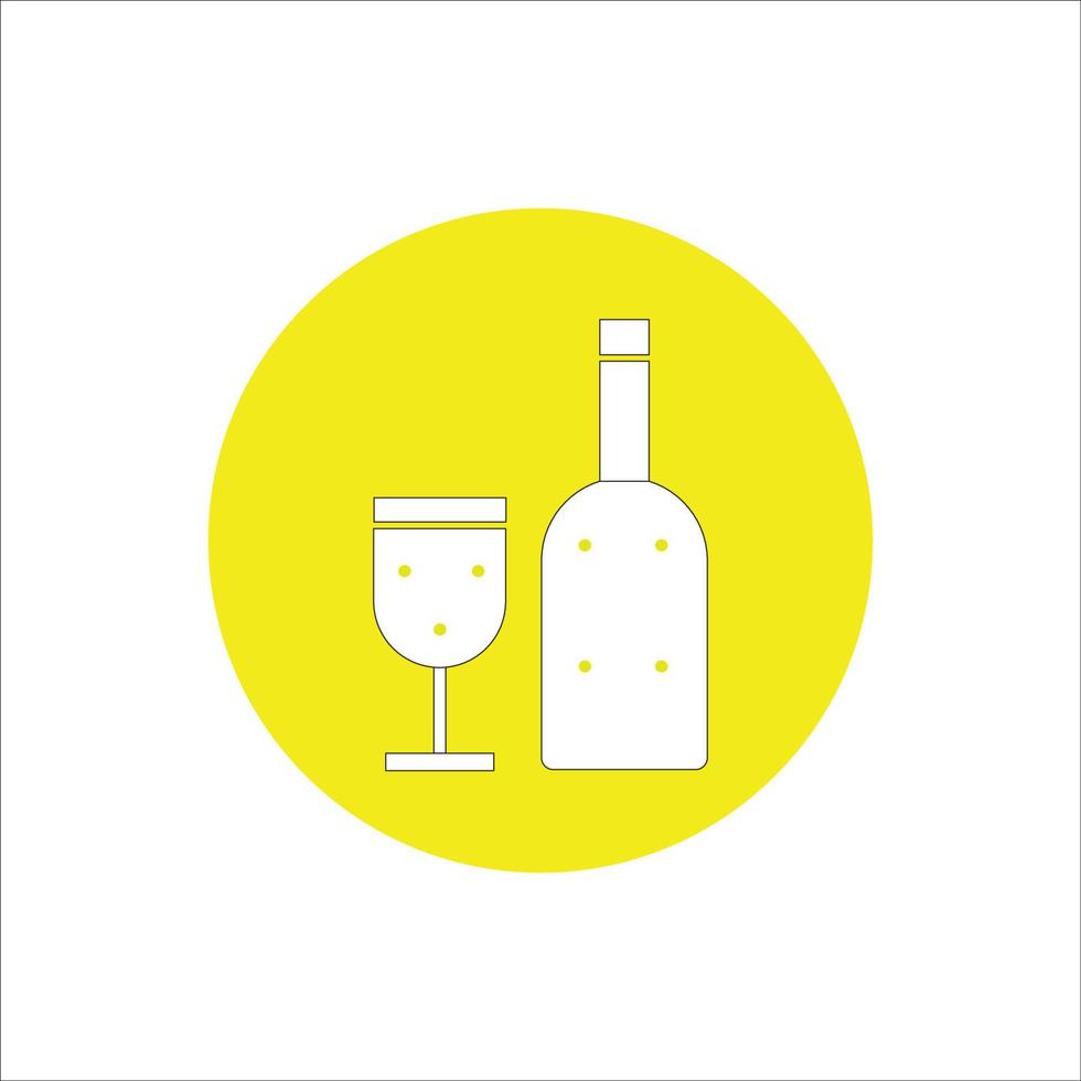 glass bottle icon logo vector design