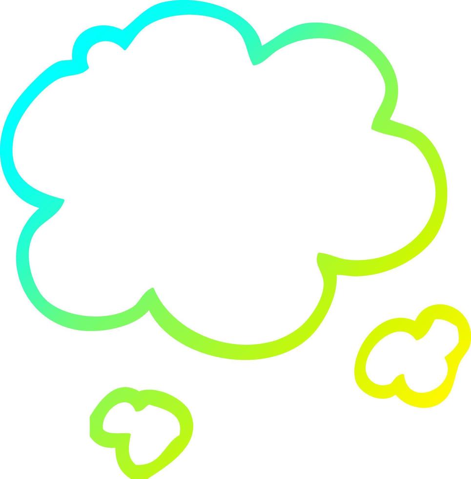 cold gradient line drawing cartoon cloud vector