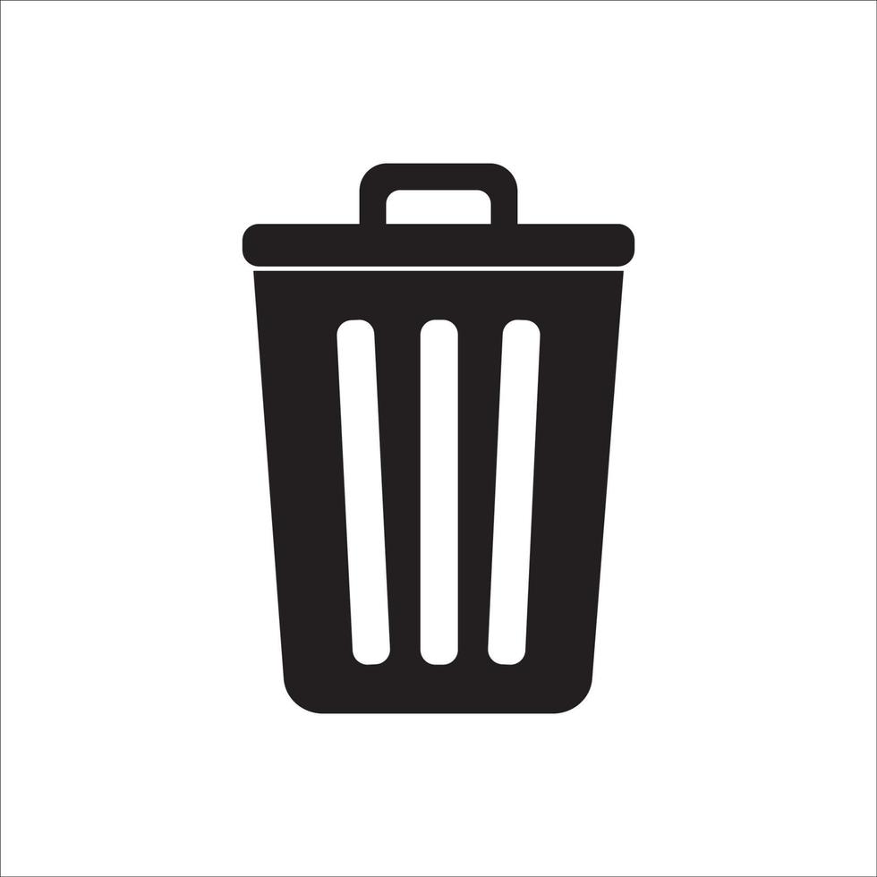 rubbish bin icon logo vector design