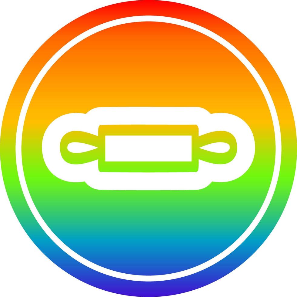 rolling pin circular in rainbow spectrum vector