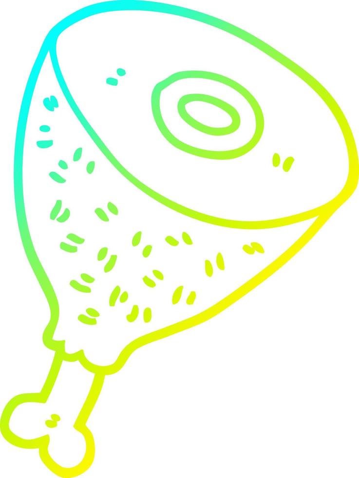 cold gradient line drawing cartoon cooked meat vector
