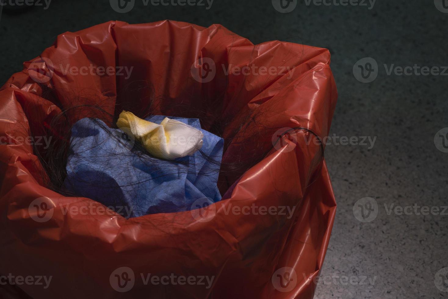 Surgical garbage bin in operating room photo