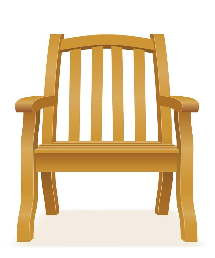 ilustración de vector de silla de madera aislado sobre fondo blanco