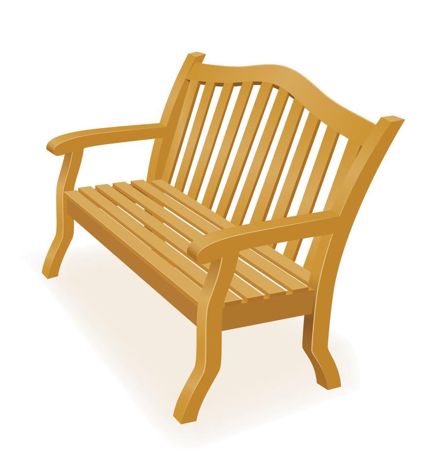 wooden garden park bench vector illustration isolated on white background