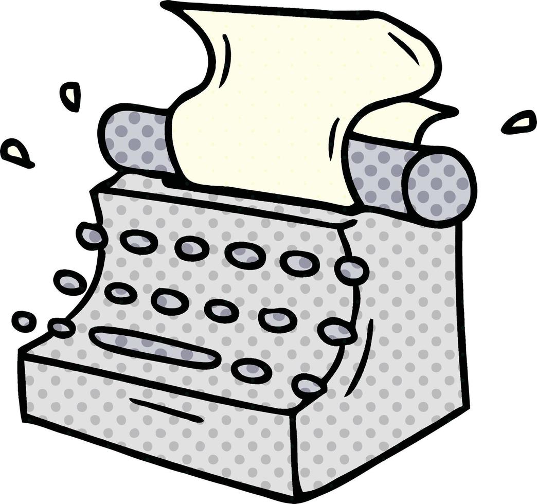 caricatura, garabato, de, viejo, escuela, máquina de escribir vector