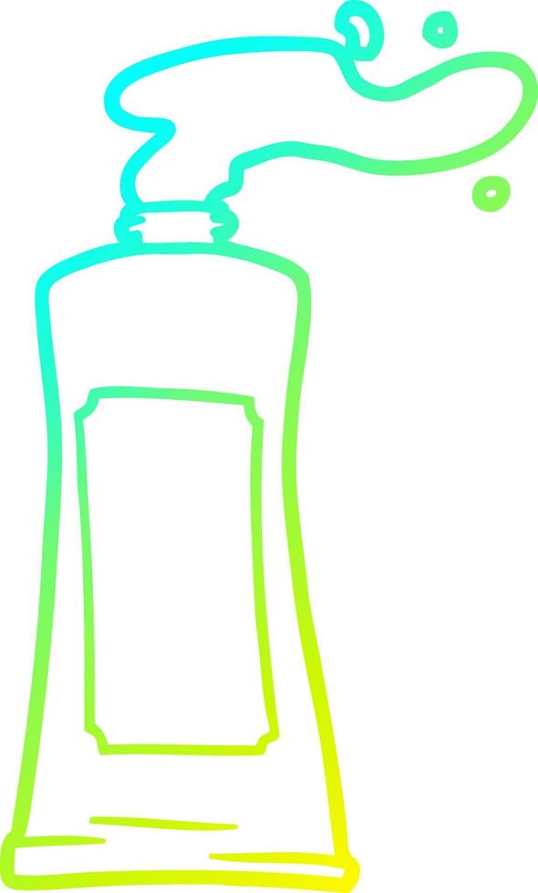 cold gradient line drawing cartoon cream in tube vector