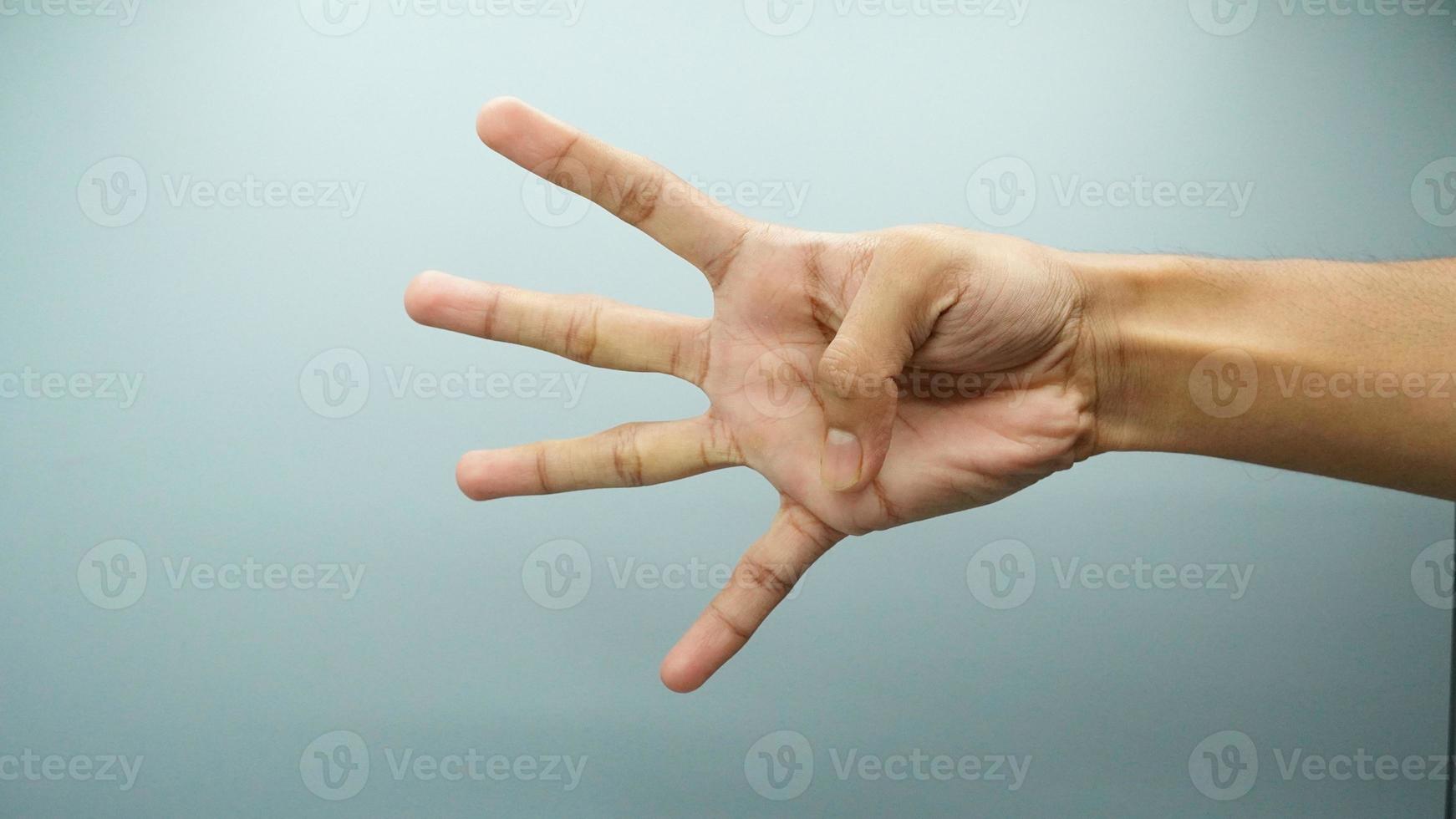 Number four man Hand concept image photo