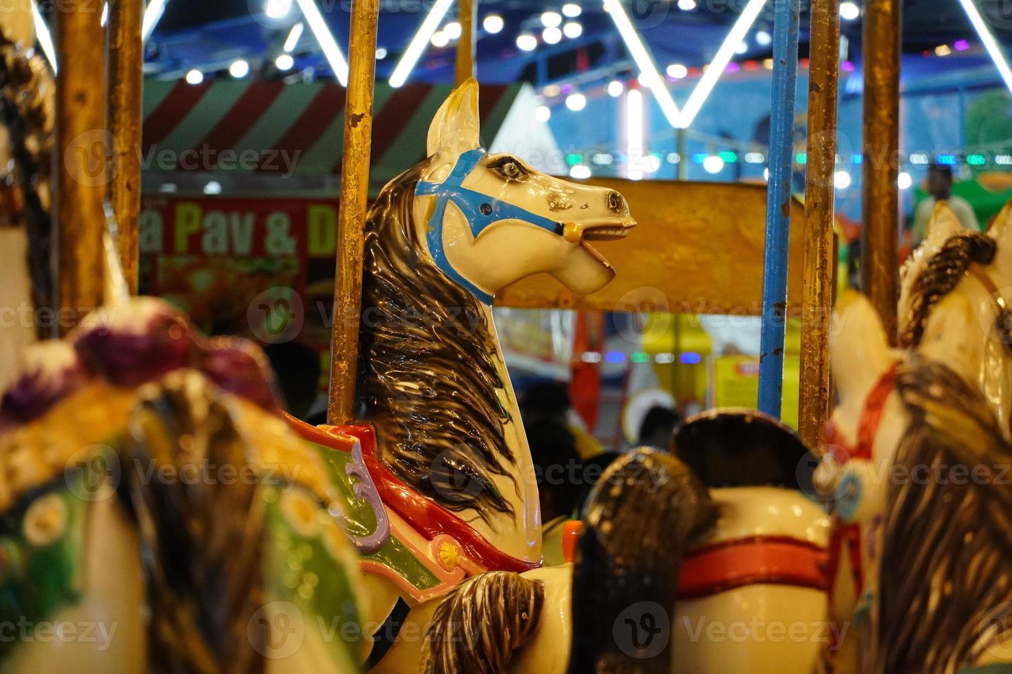 Horse swing in an fair event. photo