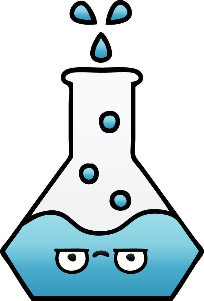 gradient shaded cartoon science beaker vector