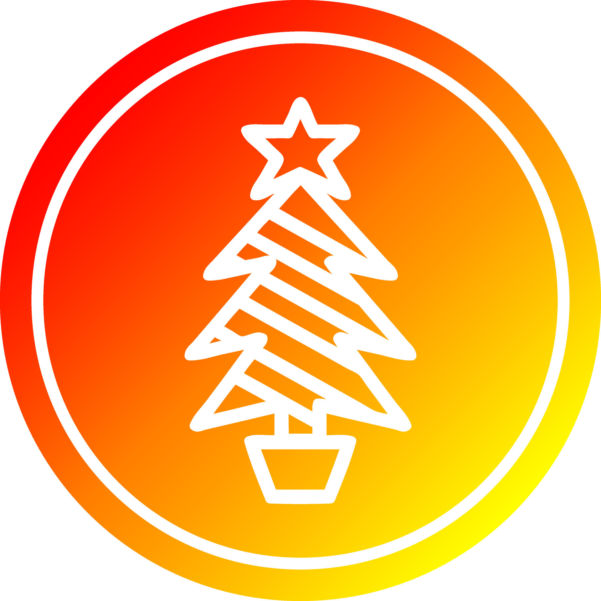 christmas tree circular in hot gradient spectrum 10601805 Vector Art at