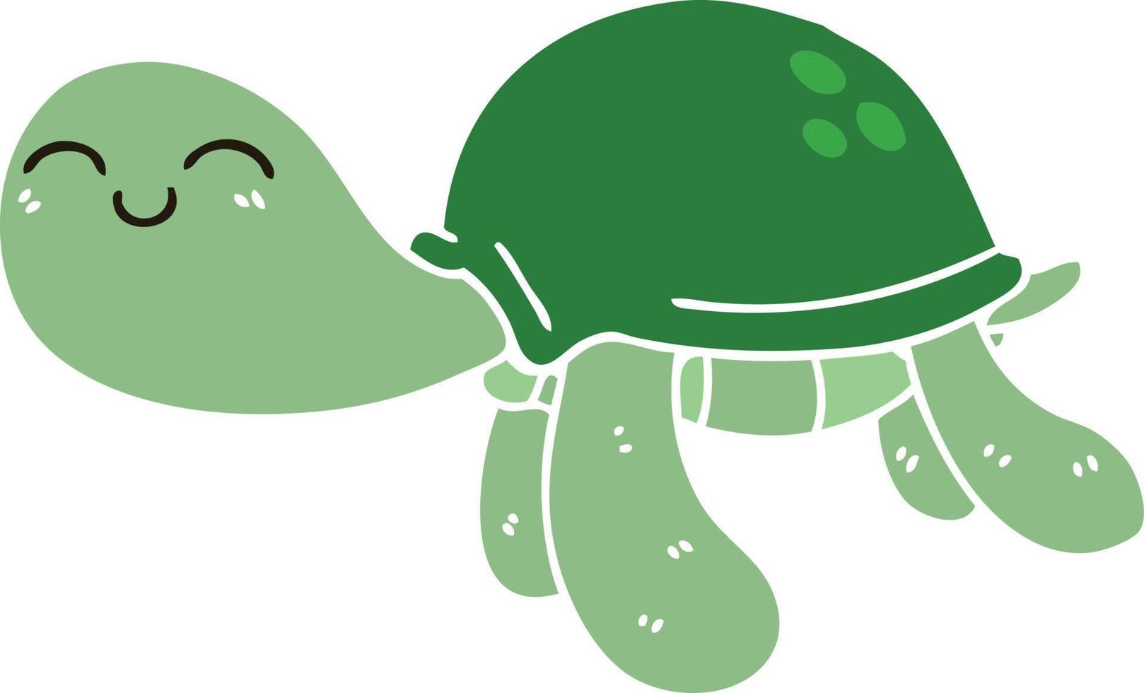 quirky hand drawn cartoon turtle vector