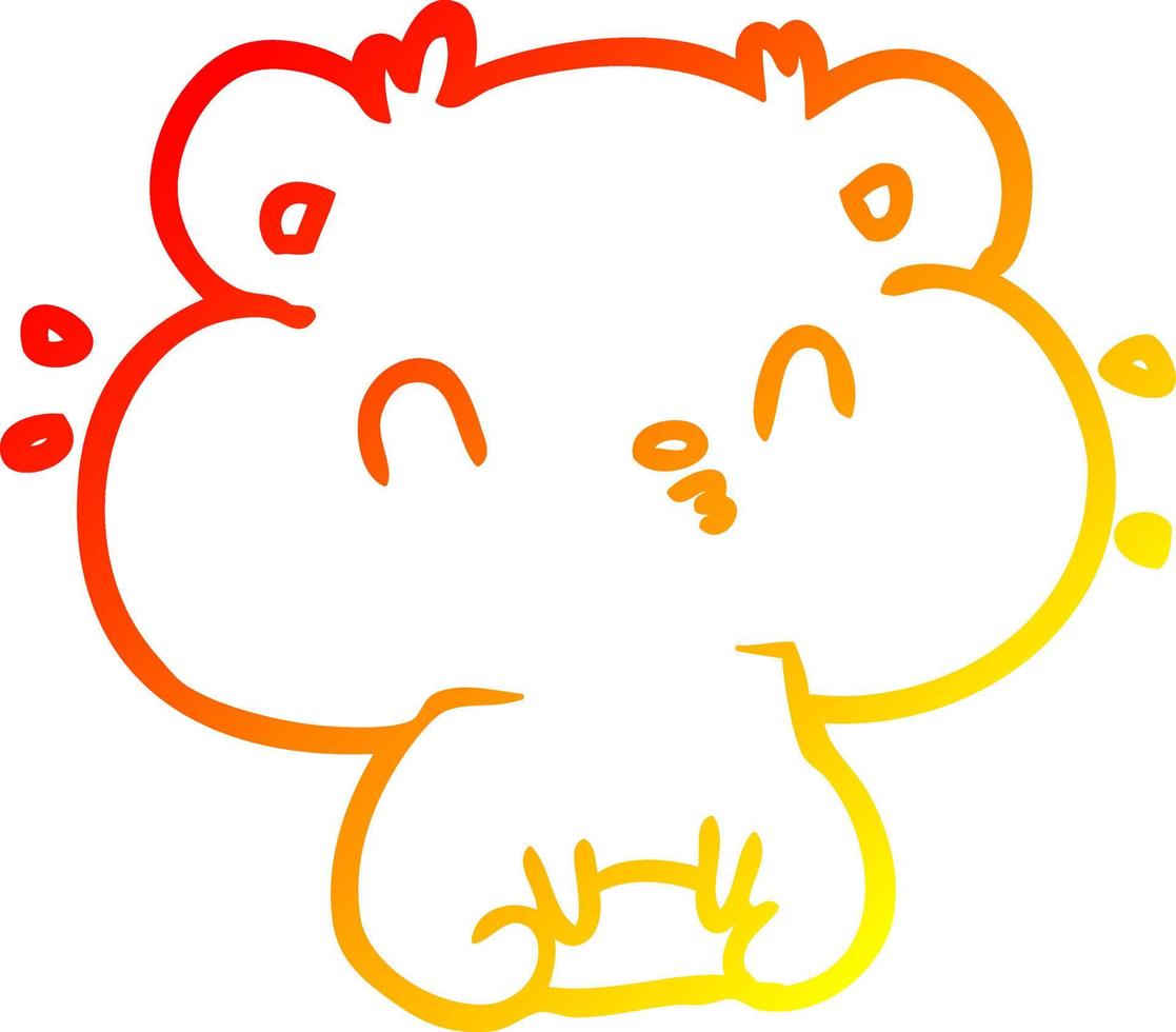 warm gradient line drawing hamster with full cheek pouches vector