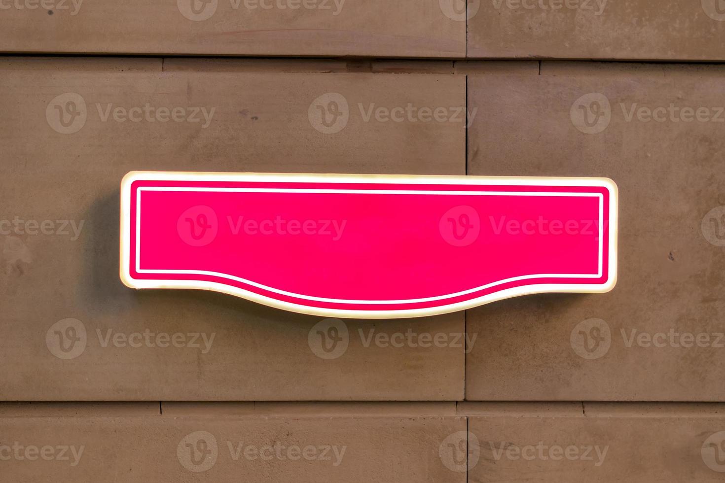 empty illuminated red street sign at night photo