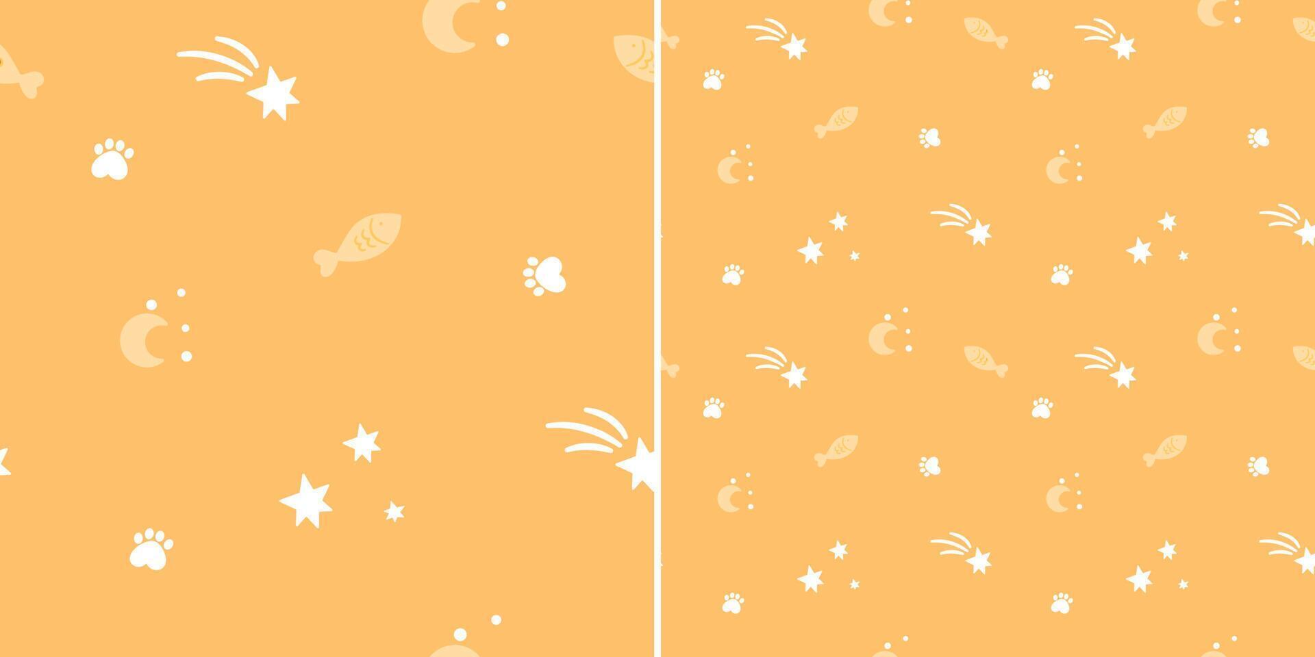 patrón impecable con lindas estrellas sobre un fondo amarillo. textura infantil en estilo escandinavo para telas, textiles, prendas de vestir, decoración infantil. ilustración vectorial vector