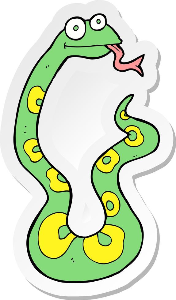 sticker of a cartoon snake vector