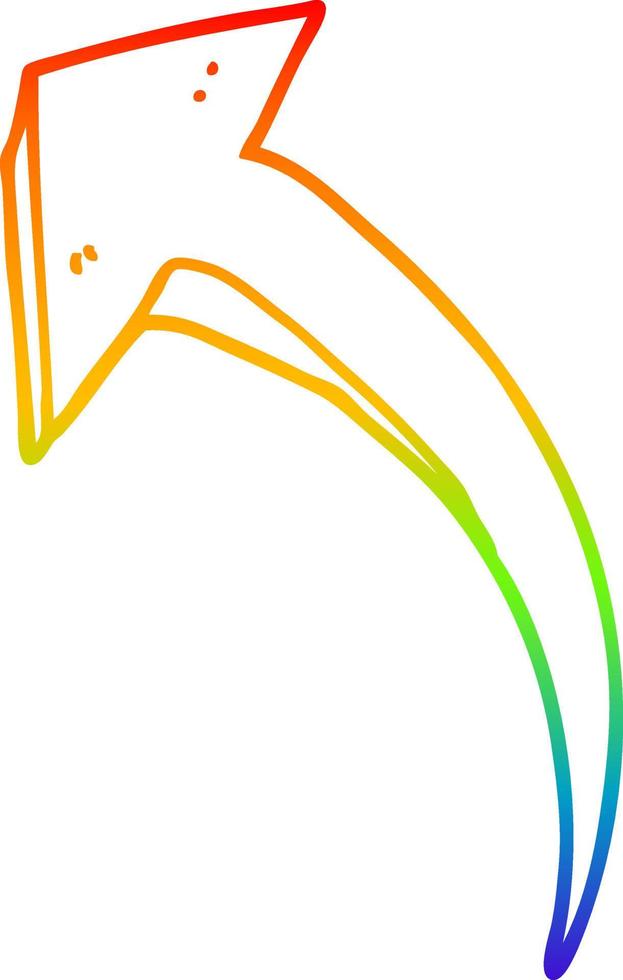 rainbow gradient line drawing cartoon arrow vector