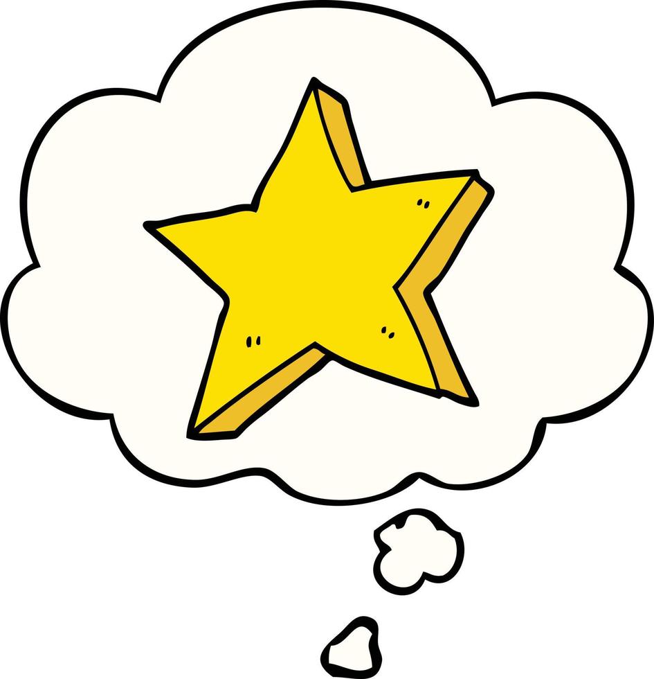 cartoon star and thought bubble vector