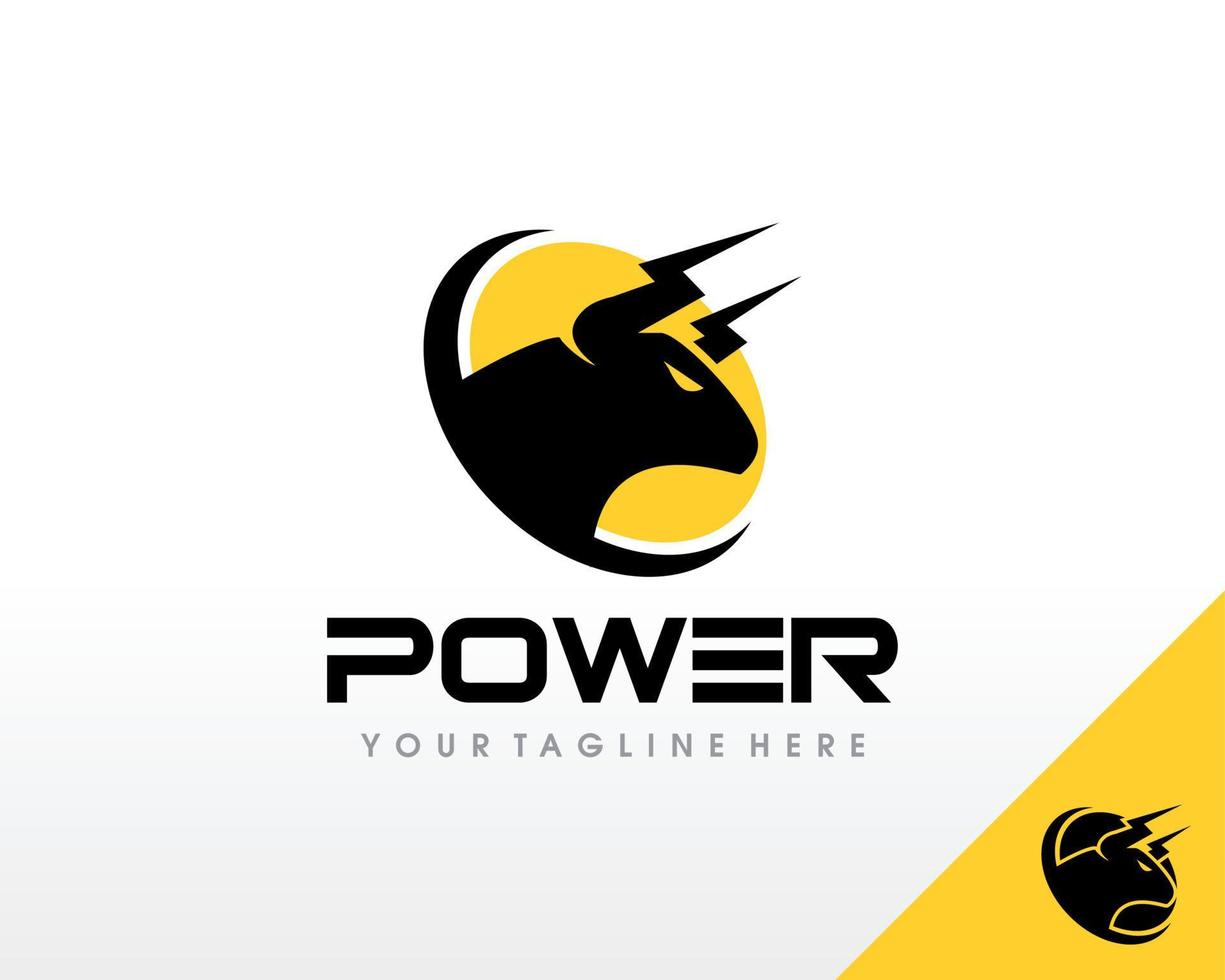 Bull Electric Vehicle Battery logo. Electric Car Charger Station Logo design vector