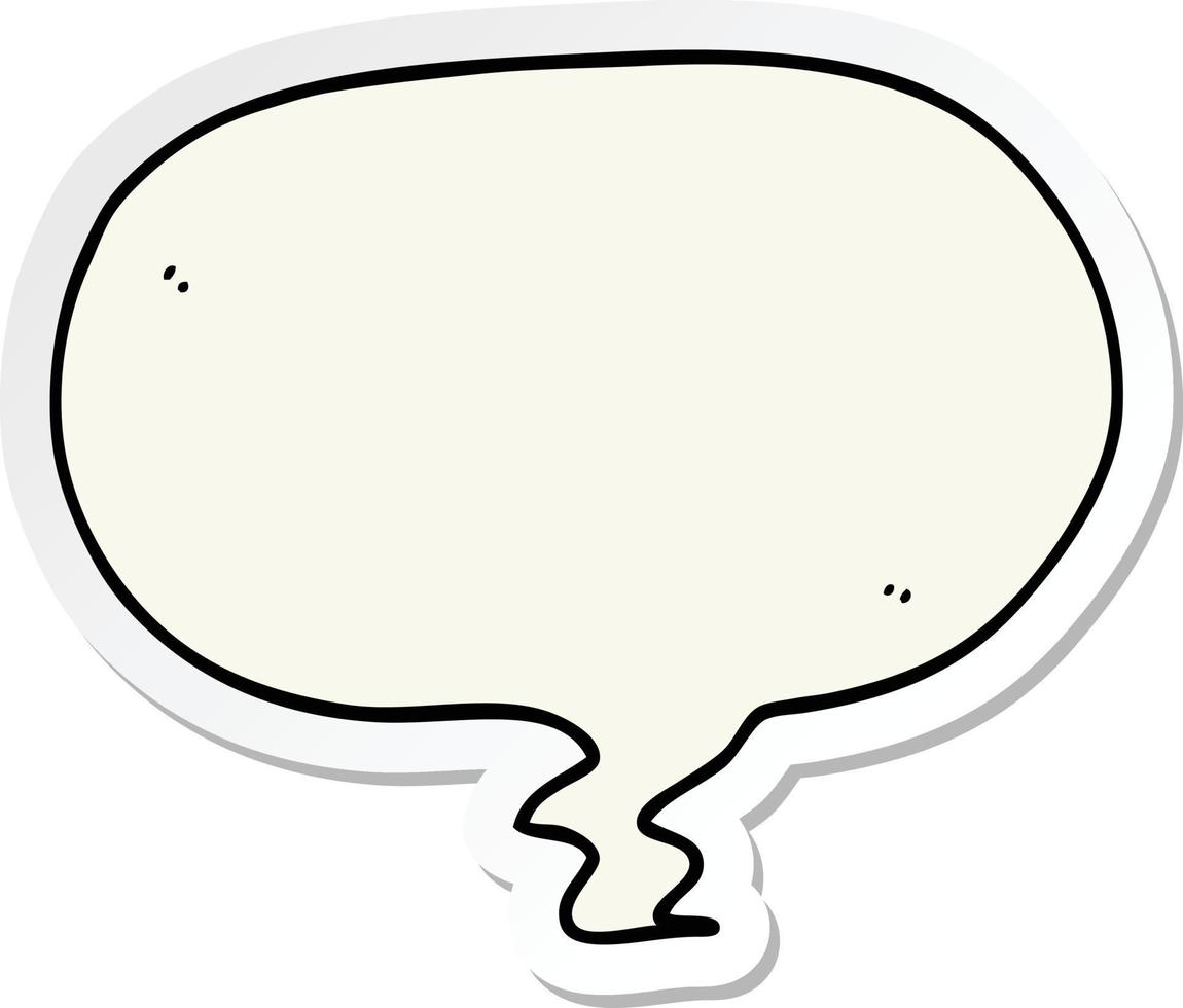 sticker of a cartoon speech bubble vector