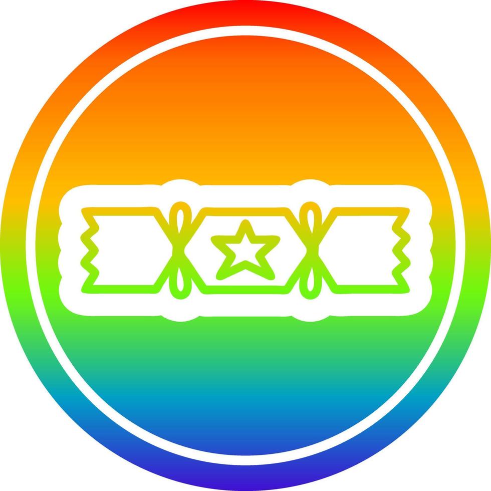 christmas cracker in rainbow spectrum vector