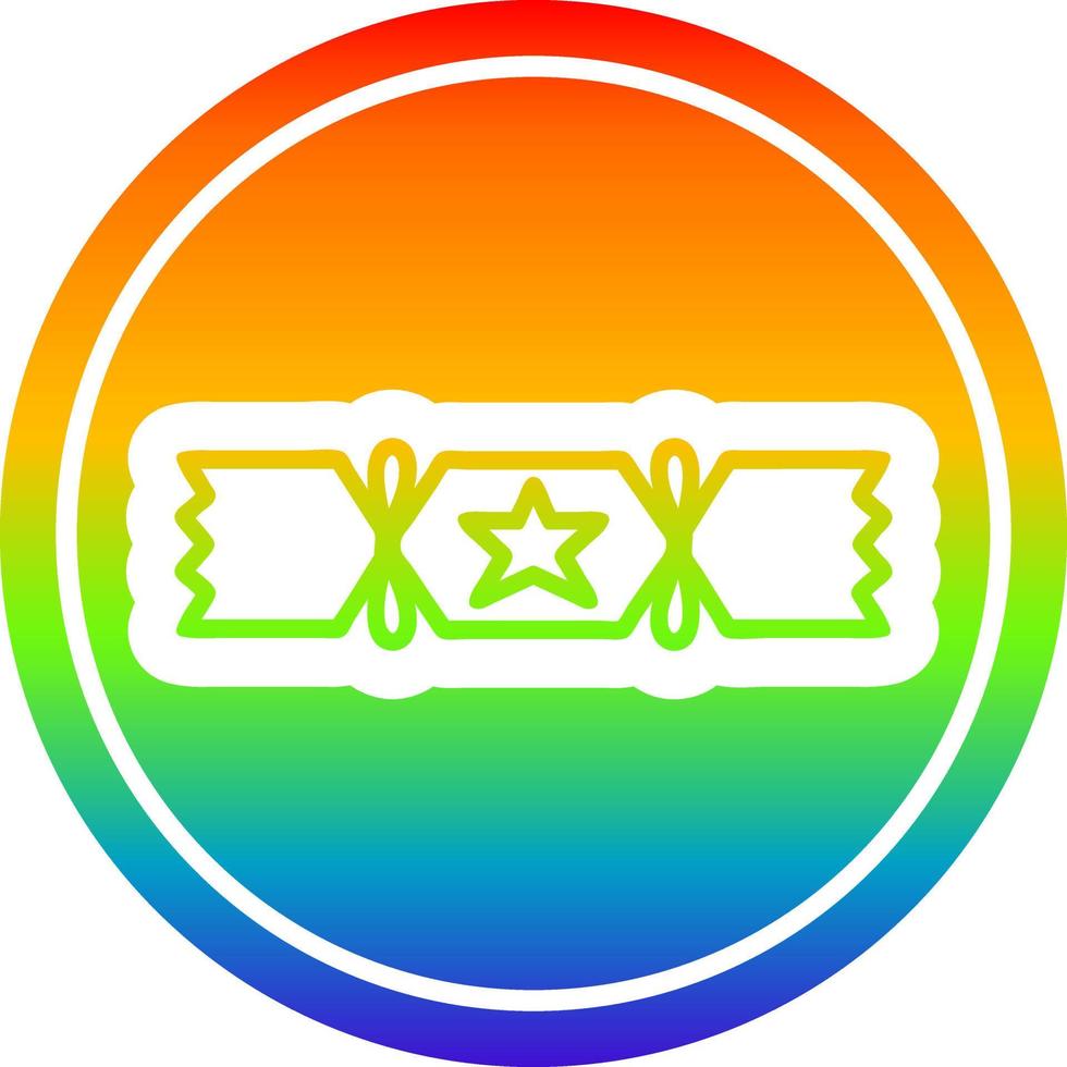 christmas cracker in rainbow spectrum vector