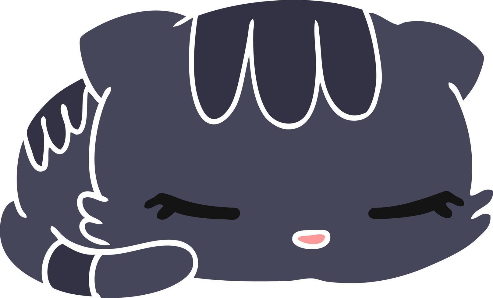 cartoon kawaii cute sleeping kitten vector