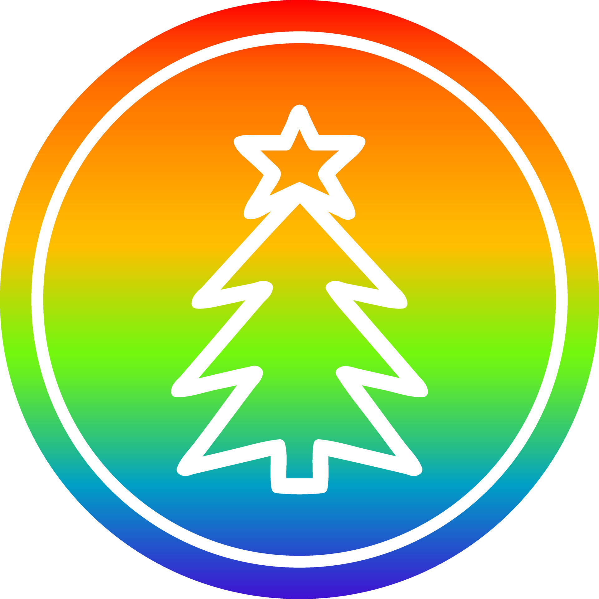 christmas tree circular in rainbow spectrum 10603530 Vector Art at Vecteezy
