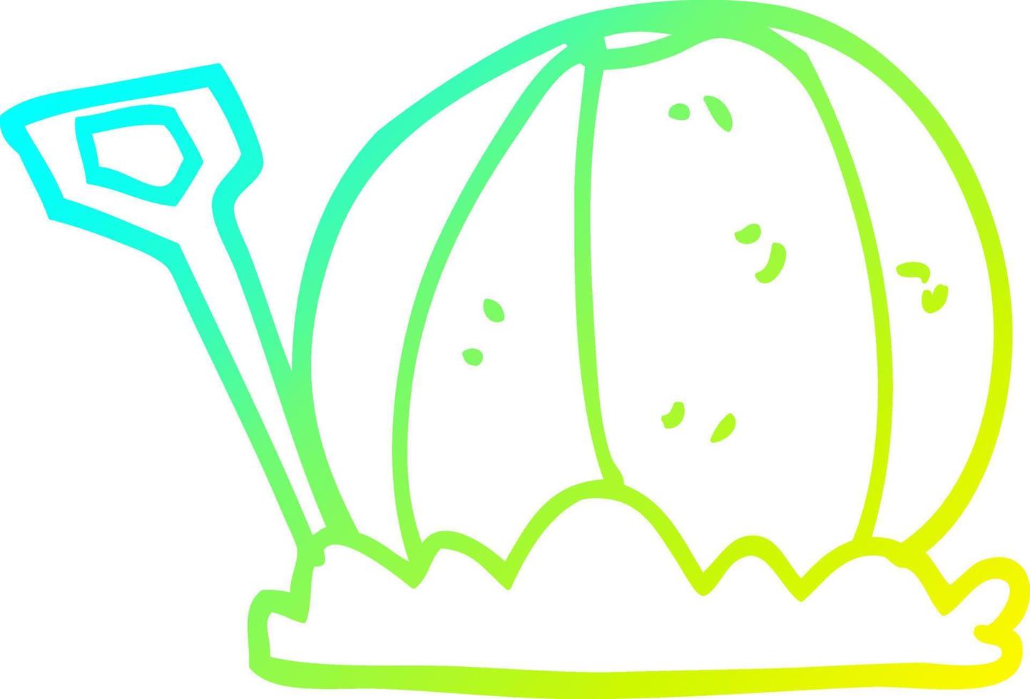 cold gradient line drawing cartoon beach ball and spade vector