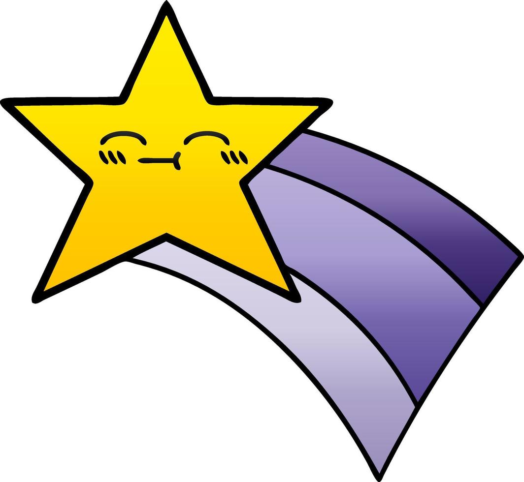 gradient shaded cartoon shooting rainbow star vector