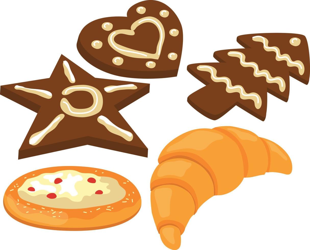 conjunto de símbolos de cookies de ilustración vectorial de fondo aislado sobre fondo blanco vector