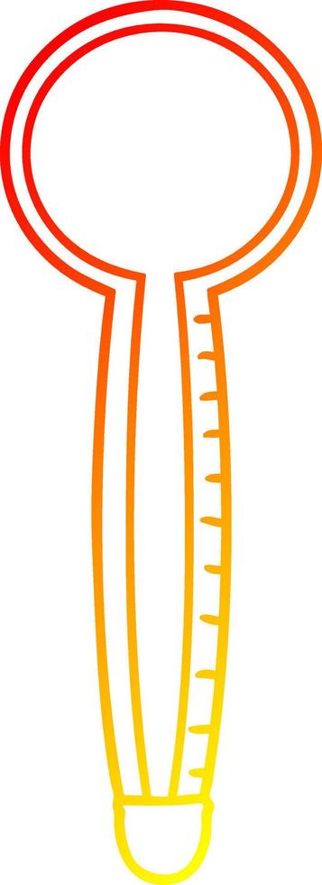 warm gradient line drawing cartoon thermometer vector