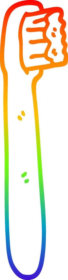 rainbow gradient line drawing cartoon tooth brush vector