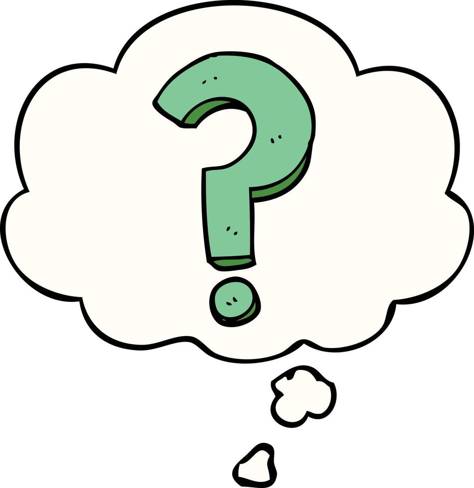 cartoon question mark and thought bubble vector