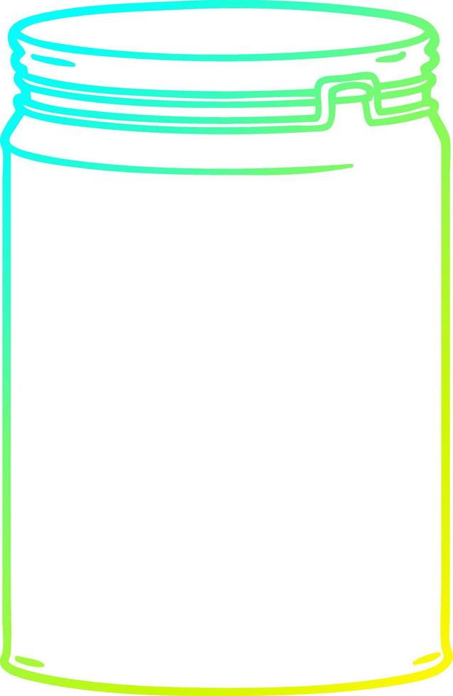 cold gradient line drawing cartoon empty glass jar vector