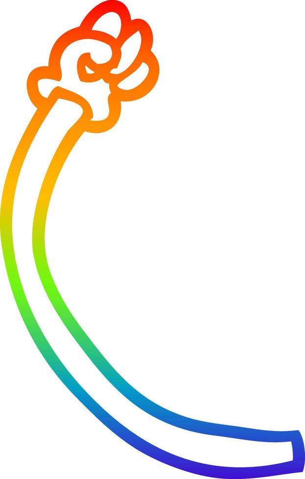 rainbow gradient line drawing cartoon retro hand gestures vector