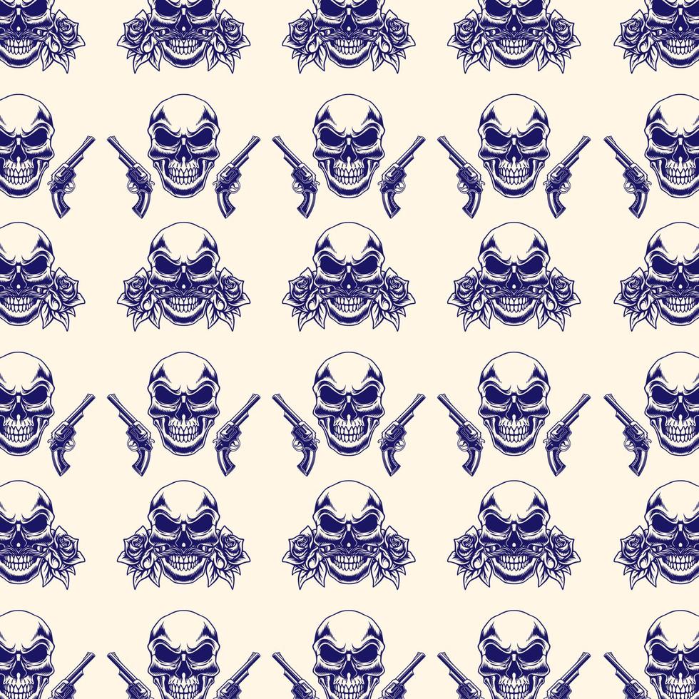 Cowboy skull vector pattern design for wallpaper decor