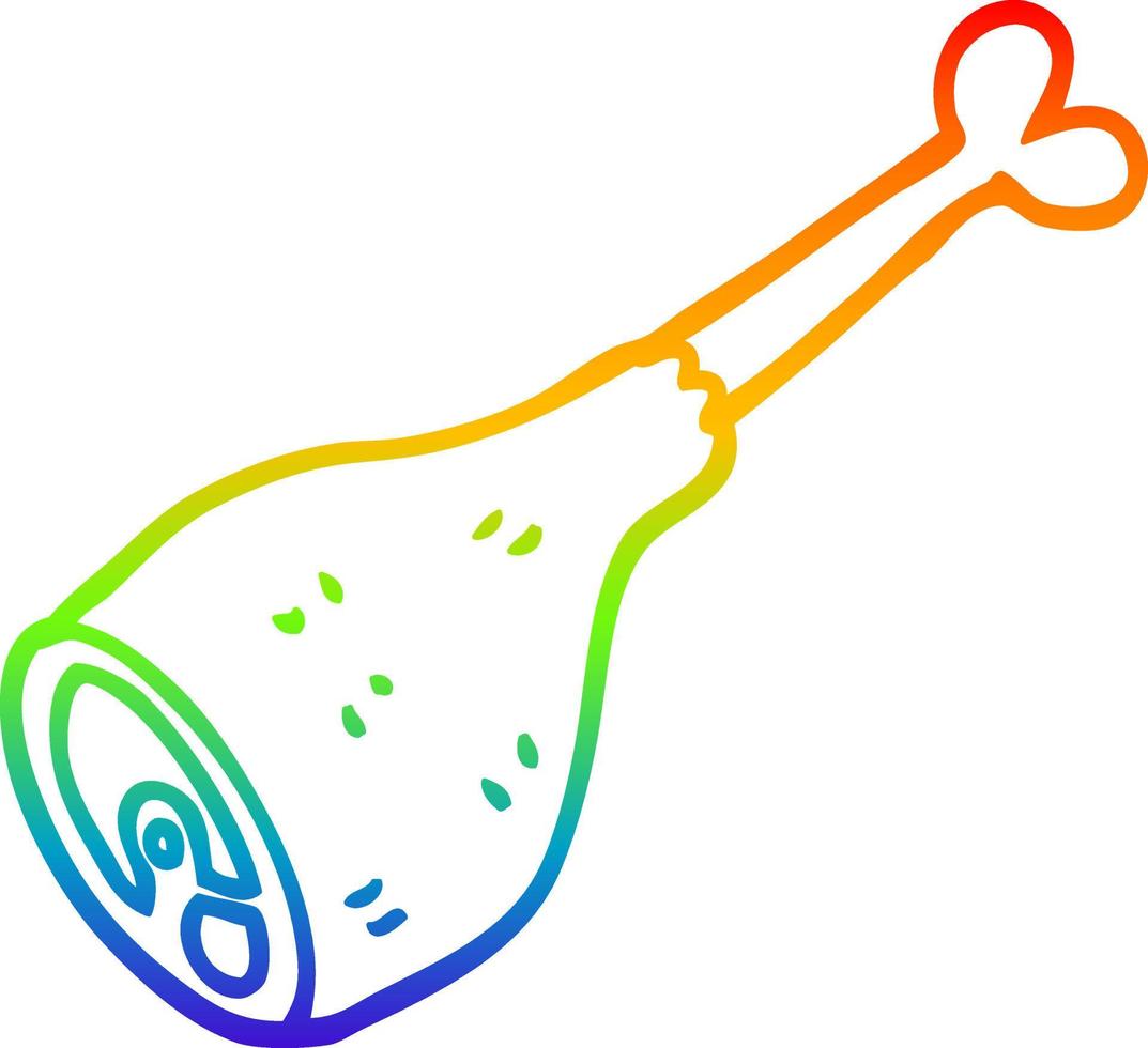 rainbow gradient line drawing cartoon well cooked meat vector