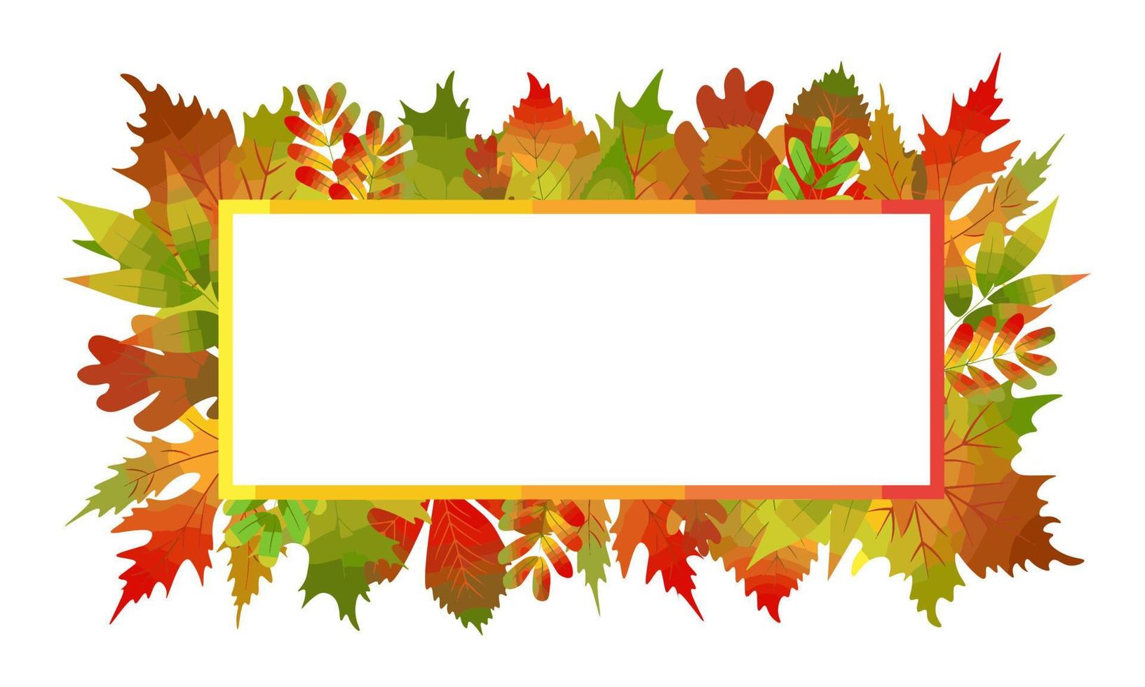 A text frame made of autumn leaves vector