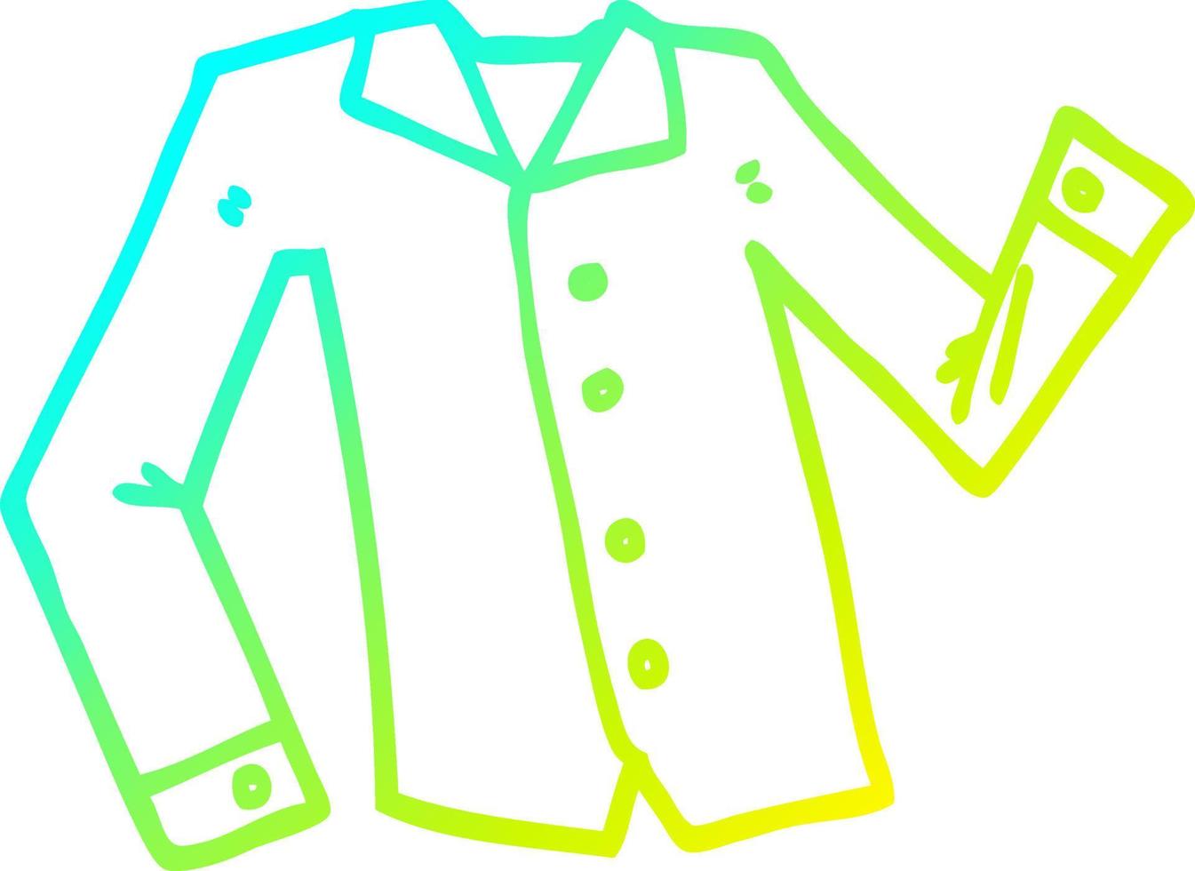 cold gradient line drawing cartoon work shirt vector