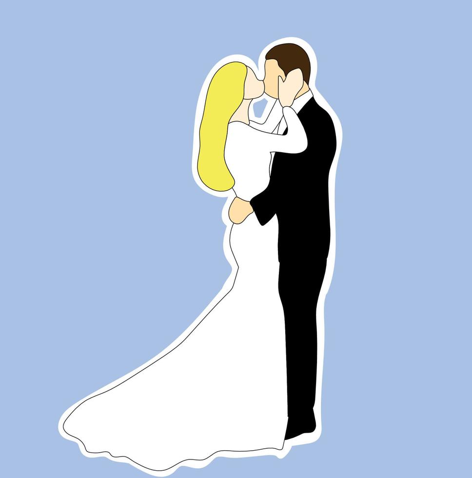 two people just got married vector