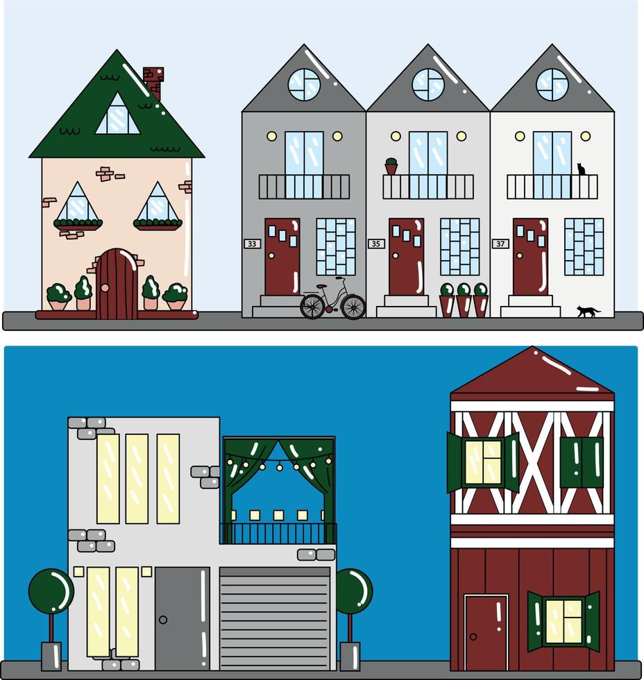 a set of houses for living vector