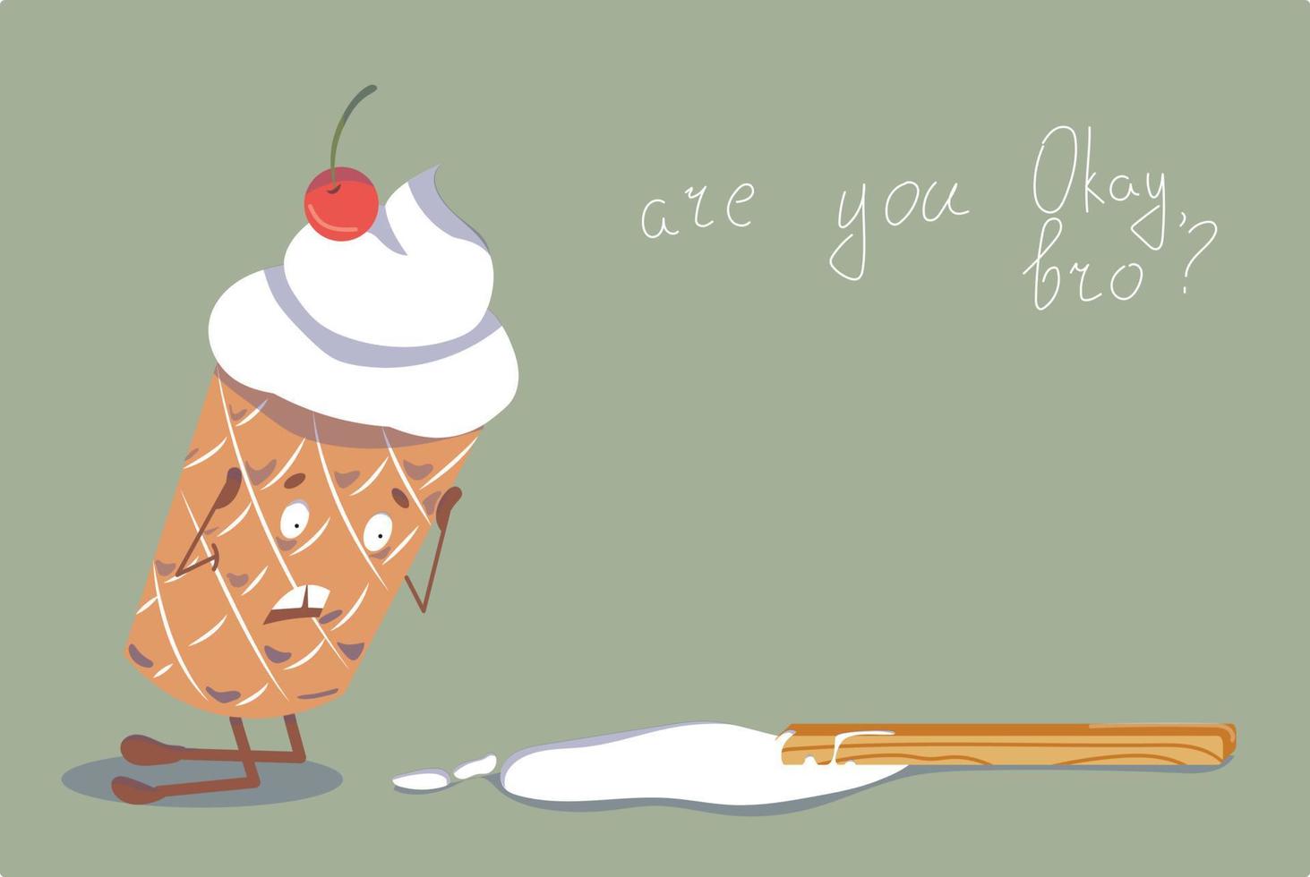 doodle episode two ice cream tragedy funny vector