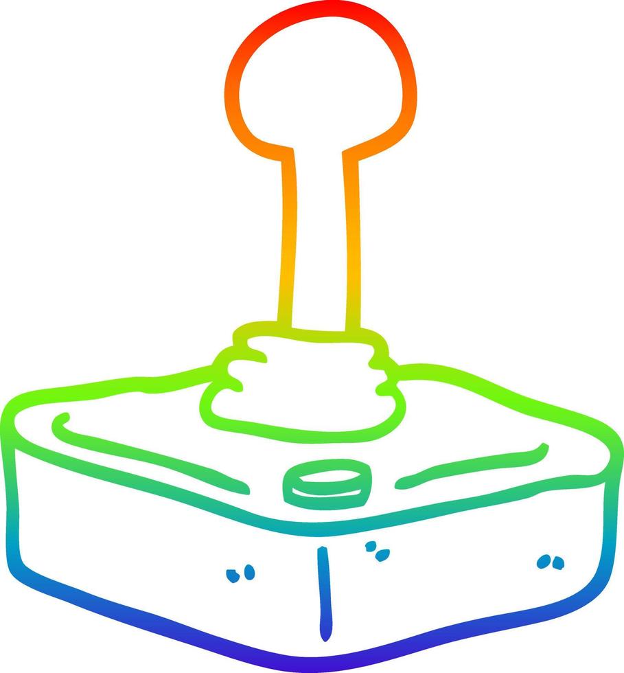 rainbow gradient line drawing cartoon joystick vector