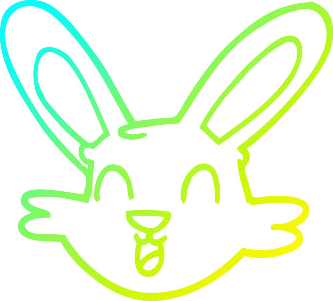 cold gradient line drawing cartoon cute bunny vector