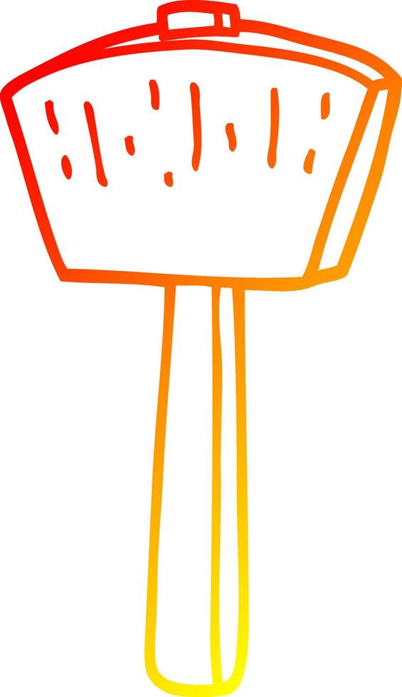 warm gradient line drawing cartoon mallet vector