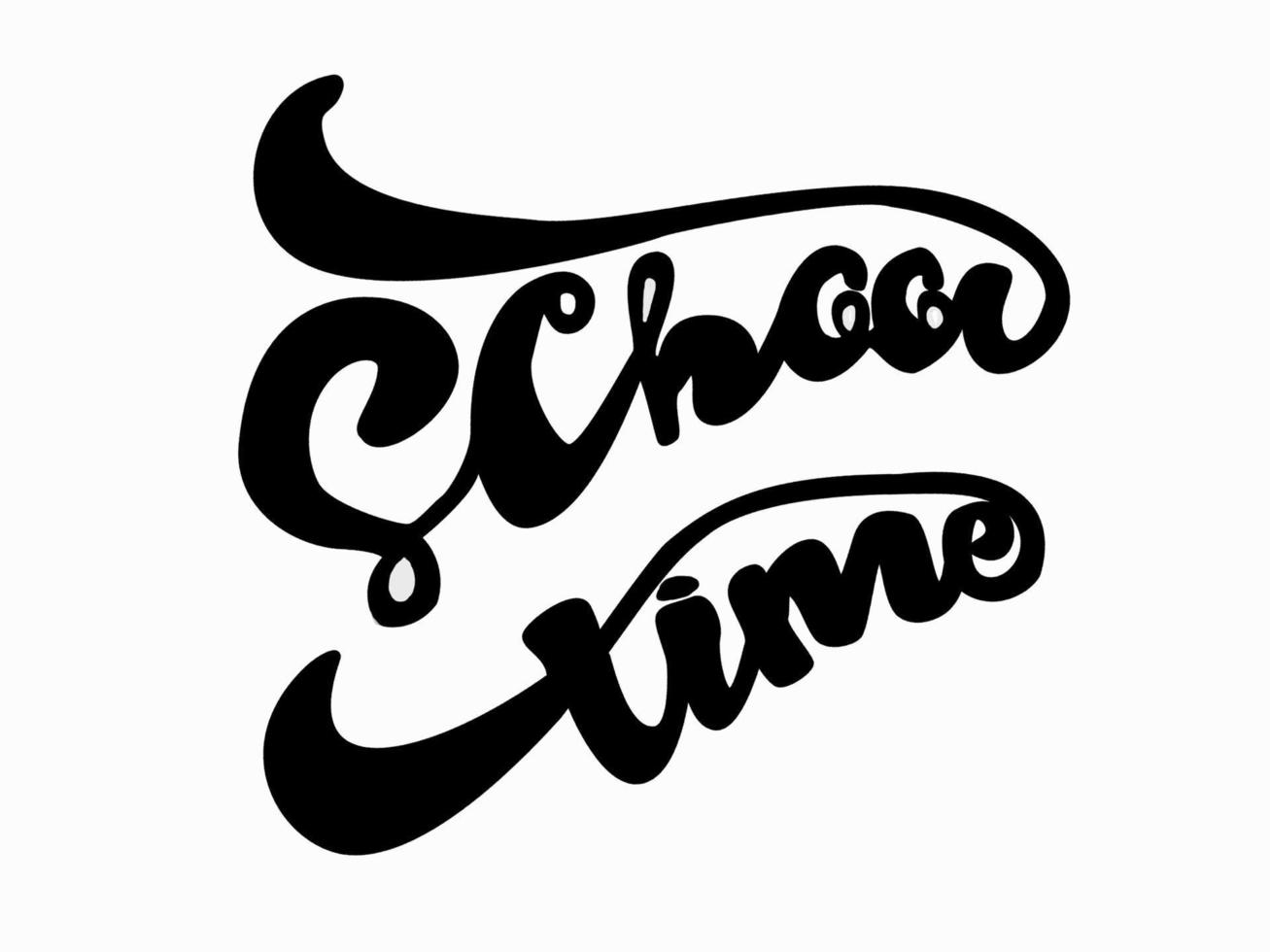 School time calligraphic. School lettering. Black text on white background vector