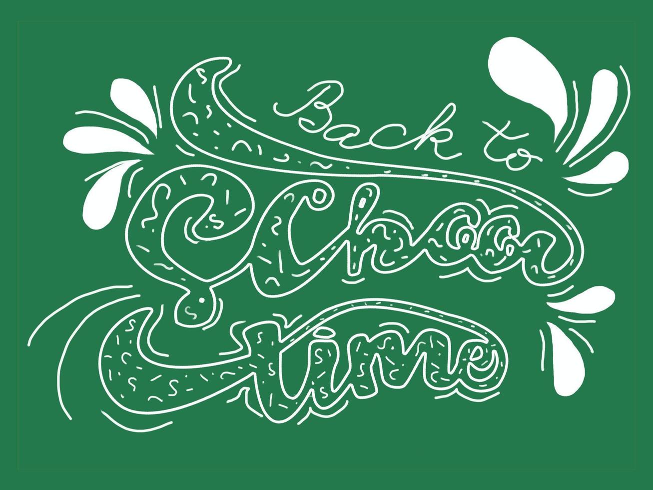 Back to school time lettering. Calligraphic handwritten phrase on the green background. Design element for typography, print vector