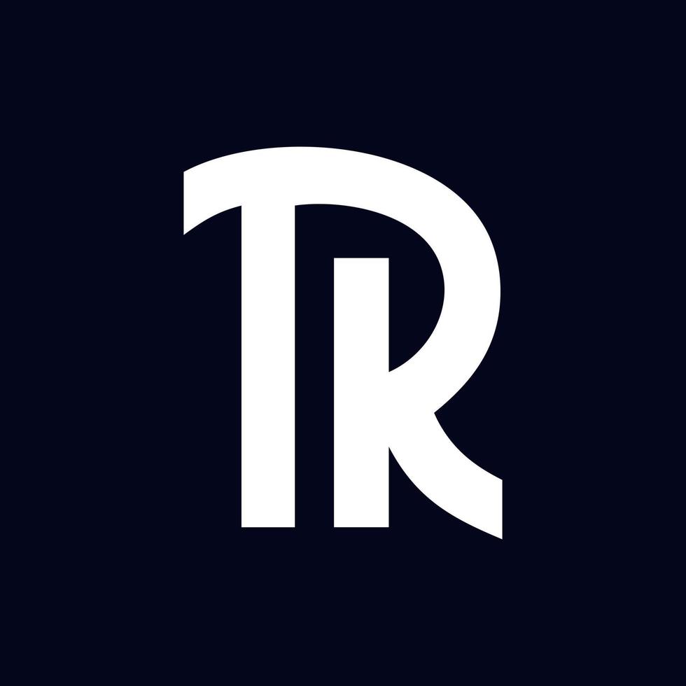 logotipo de empresa de monograma simple letra tr vector
