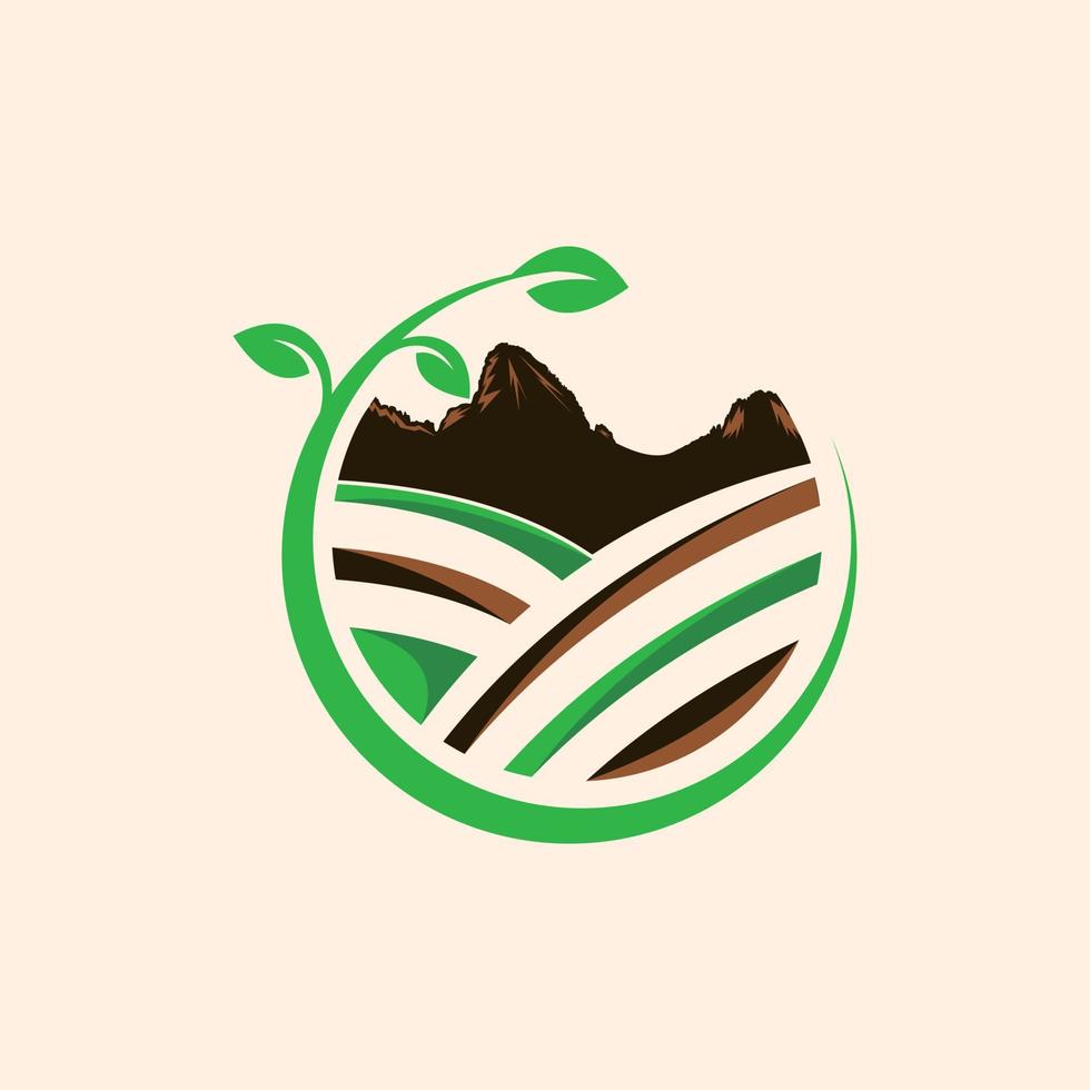 Mountain leaf landscaping creative vector