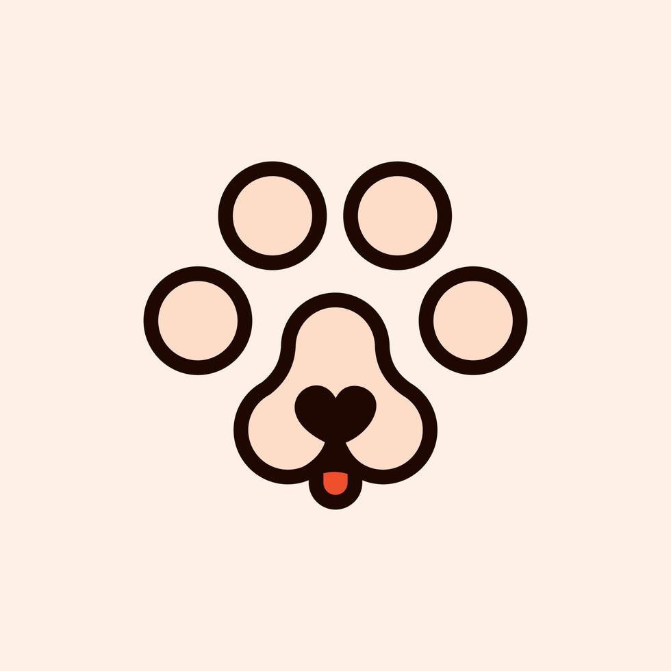 logotipo de ilustración de animal de perro de pata vector